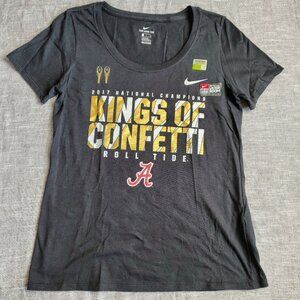Alabama Crimson Tide Champions Nike Shirt NCAA National 2017 Confetti Logo Small